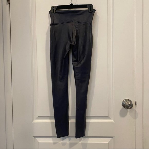 Spanx Faux Leather Leggings in Color Night Navy - Picture 5 of 5